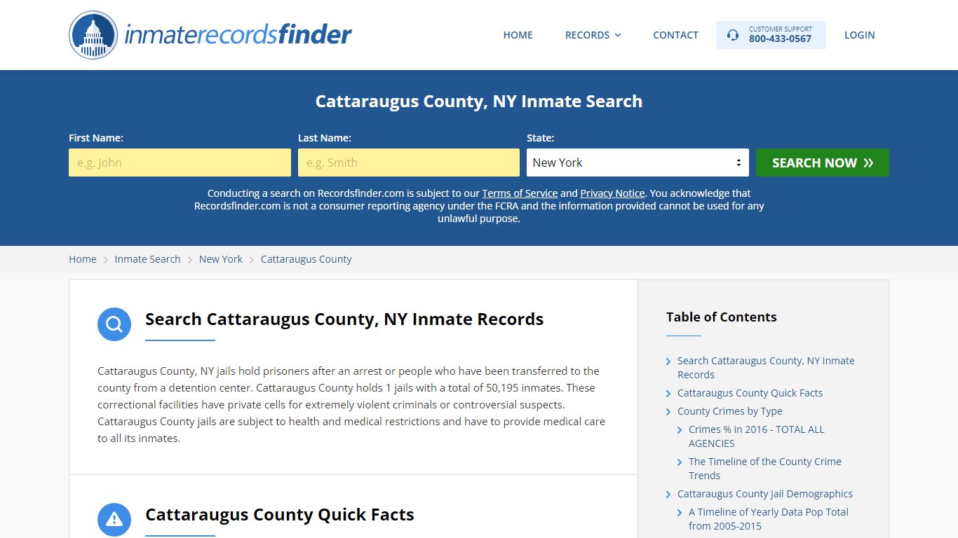 Cattaraugus County, NY Inmate Lookup & Jail Records Online